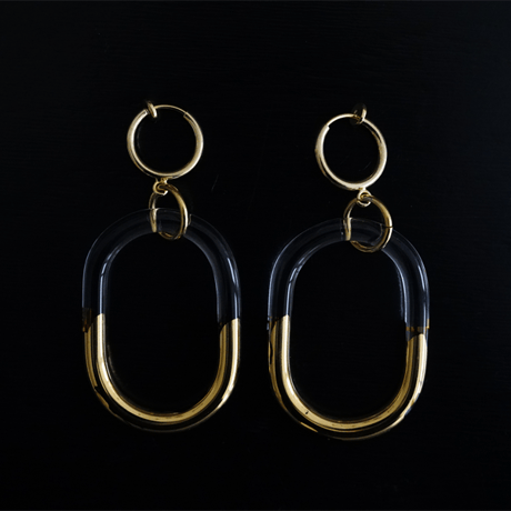 BELLEZA Glass Jewelry　ゴールドチェーンイヤリング
