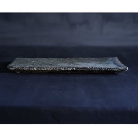 NO.216　八田亨　白掛tile　plate　長方大