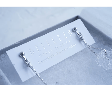 №14　 BELLEZA Glass Jewelry 　Crystal loop イヤリングシルバー