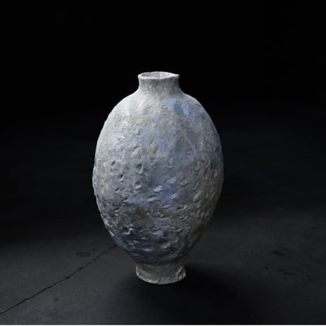 櫻井美奈子　ブルーグレー細長壷　flower vase