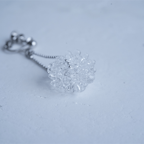 №14　 BELLEZA Glass Jewelry 　Crystal loop イヤリングシルバー