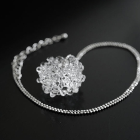 BELLEZA Glass Jewelry 　Crystal loop シルバーネックレス M