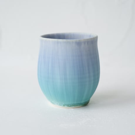 NO.2-B　　岩崎龍二　湯呑み　　　紫匂＋アイスグリーン