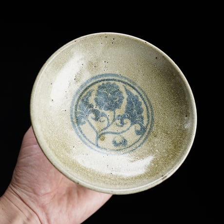 梅本尋司　U-88-2　青花牡丹文台皿　中国