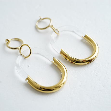 BELLEZA Glass Jewelry　ゴールドチェーンイヤリング