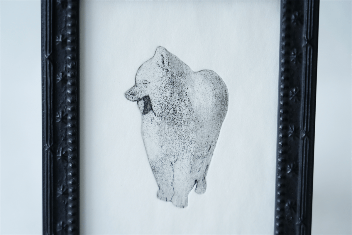 1835年 銅版画21点完品 Scott and Scotland アンティーク 古屋郁 銅版画 16「あくびサモエド」 ed.1/7 | JIBITA