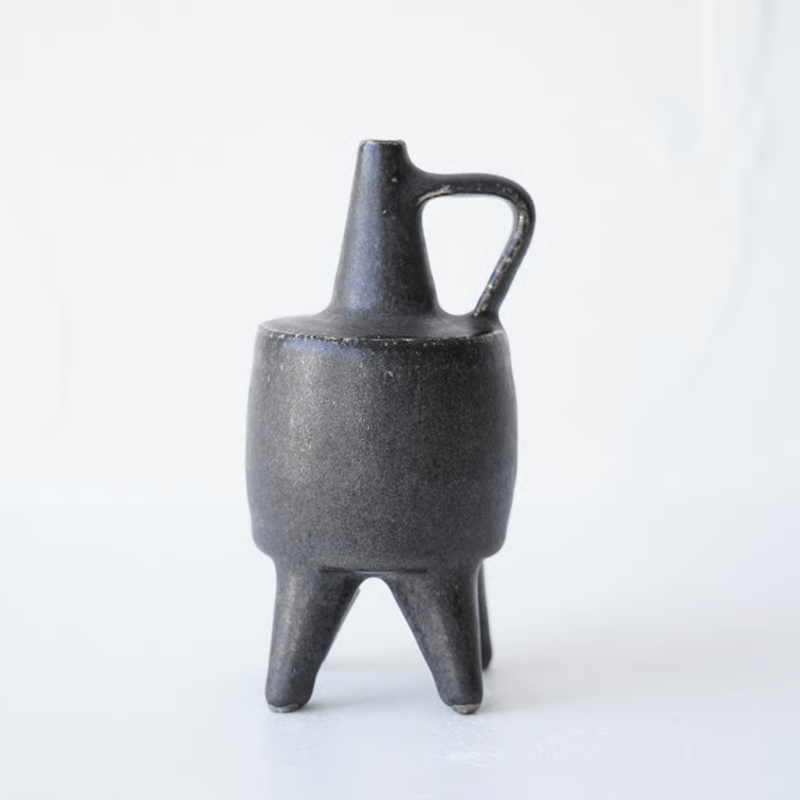 56-4 角掛政志 黒マット花入れ | JIBITA