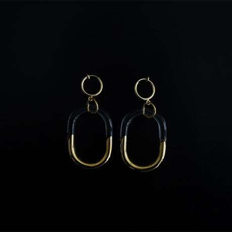 BELLEZA Glass Jewelry　ゴールドチェーンイヤリング