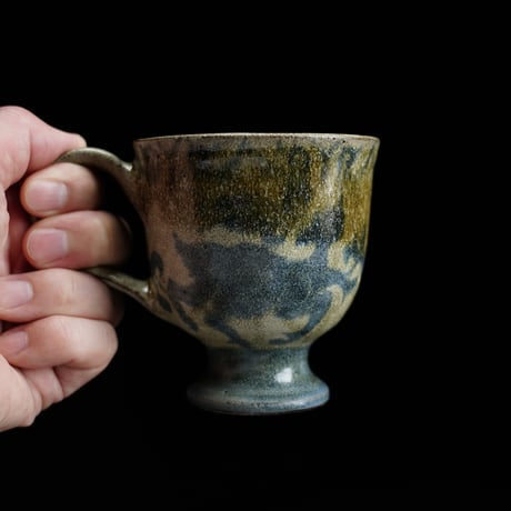 梅本尋司　U-81-3　青花脚付マグカップ　古代イスラーム