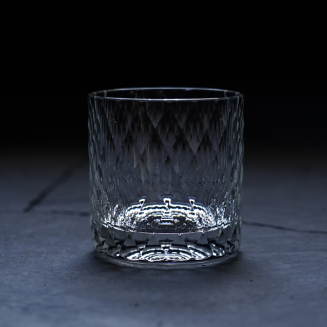 美品 未使用 西垣聡さん ガラス酒器 18. 西垣 聡 Diamond cut rocks glass | JIBITA