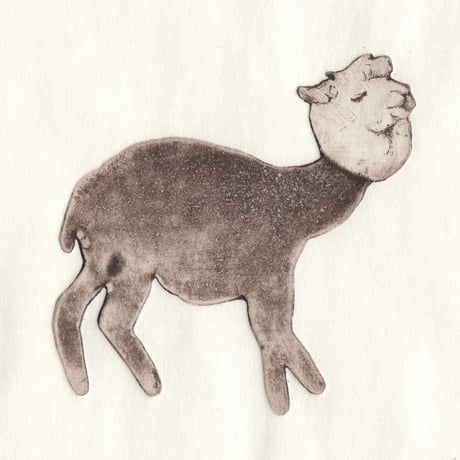 古屋郁　銅版画　38「サマーカットのアルパカ」　ed.1/7