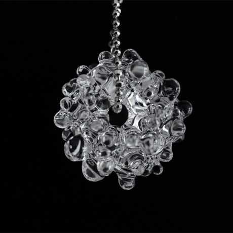 №14　 BELLEZA Glass Jewelry 　Crystal loop イヤリングシルバー