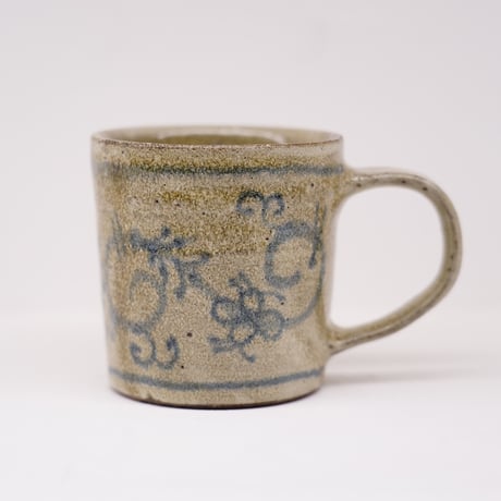 梅本尋司　U-80-4　青花マグカップ　唐草