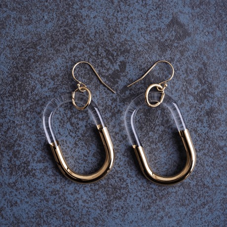 BELLEZA Glass Jewelry　ゴールドチェーンピアス