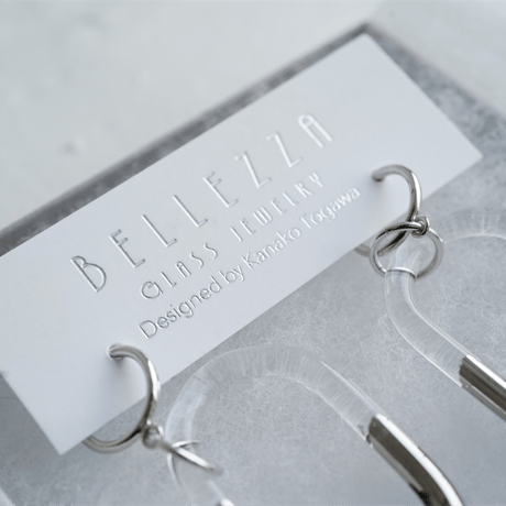 BELLEZA Glass Jewelry　プラチナチェーンイヤリング