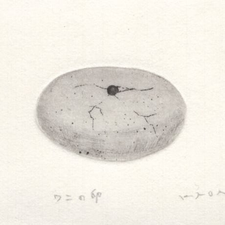 古屋郁　銅版画　55「ワニの卵」　ed.2/7