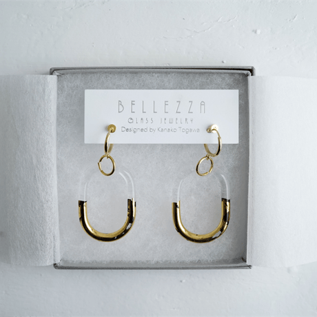 BELLEZA Glass Jewelry　ゴールドチェーンイヤリング