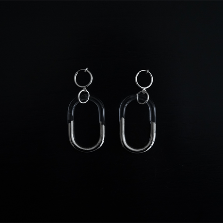 BELLEZA Glass Jewelry　プラチナチェーンイヤリング