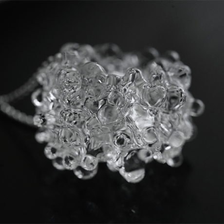 BELLEZA Glass Jewelry 　Crystal loop シルバーネックレス M