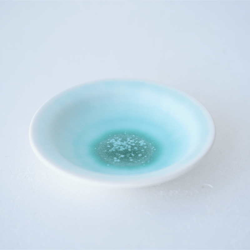 NO.6-M 岩崎龍二 Φ10.3㎝ 豆皿 アイスグリーン | JIBITA