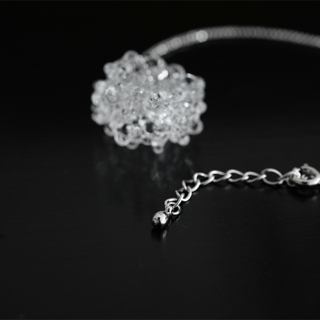 BELLEZA Glass Jewelry 　Crystal loop シルバーネックレス M