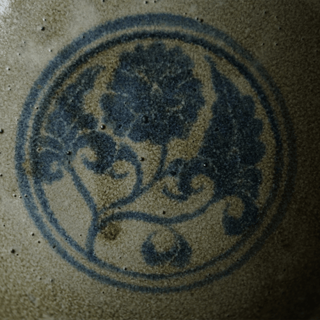 梅本尋司　U-88-2　青花牡丹文台皿　中国
