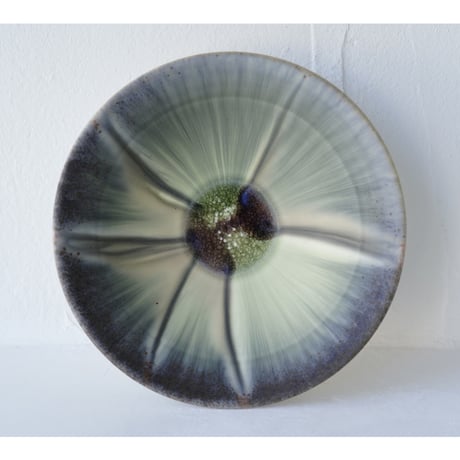 新品　岩崎龍二　7寸　平皿　煌赫＋ブルーグレー 2枚 NO.7-U 岩崎龍二 Φ14.8㎝ 5寸平皿 紫匂 | JIBITA