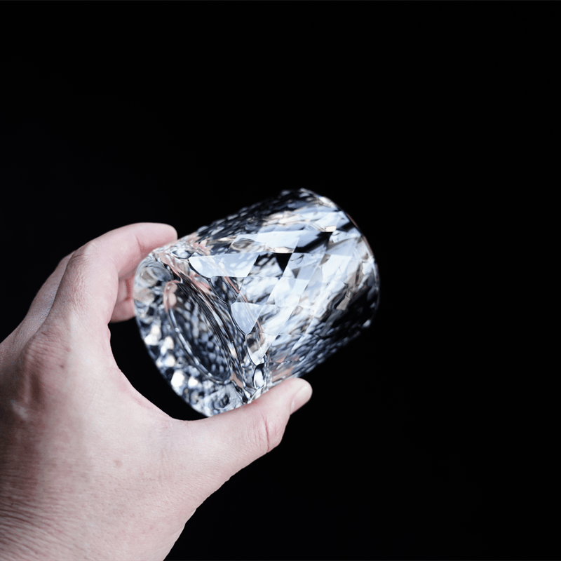 美品 未使用 西垣聡さん ガラス酒器 18. 西垣 聡 Diamond cut rocks glass | JIBITA