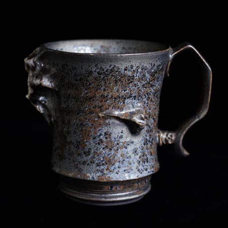 濱中史朗作マグカップ黒曜スカル