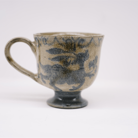 梅本尋司　U-81-4　青花脚付マグカップ　古代イスラーム