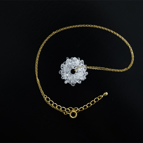 BELLEZA Glass Jewelry 　Crystal loop ゴールドネックレス S
