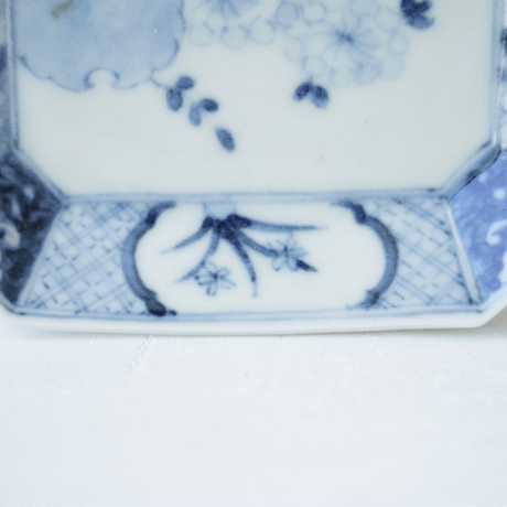 村山朋子　M-40　地紋花角皿　Mサイズ　A