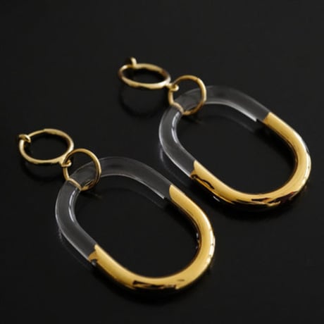 BELLEZA Glass Jewelry　ゴールドチェーンイヤリング