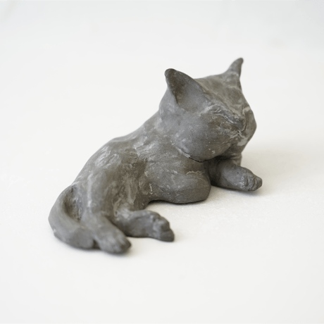 古屋郁　オブジェ　「ガソリンスタンドの猫」 　※訳あり価格40％OFF
