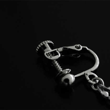 №14　 BELLEZA Glass Jewelry 　Crystal loop イヤリングシルバー