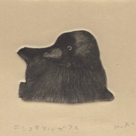 古屋郁　銅版画　16「ニシコクマルガラス」　ed.1/7