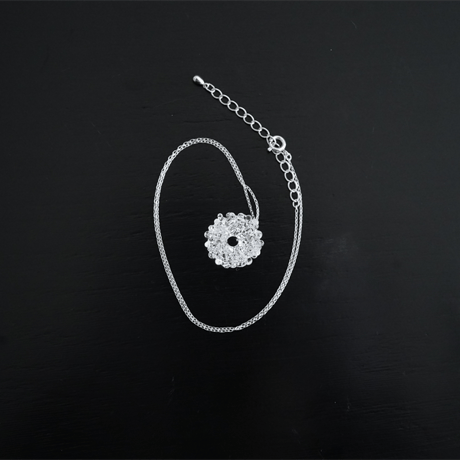 BELLEZA Glass Jewelry 　Crystal loop シルバーネックレス S