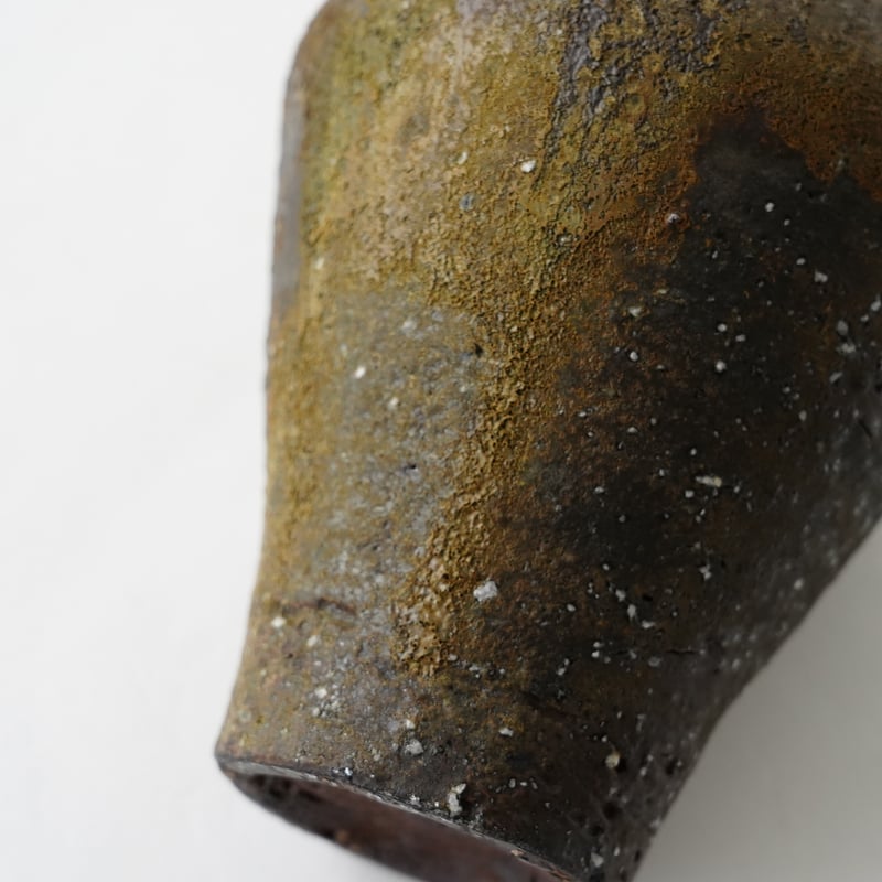 八田亨 №304 自然釉花器 ※口に錫での修復あり。 | JIBITA