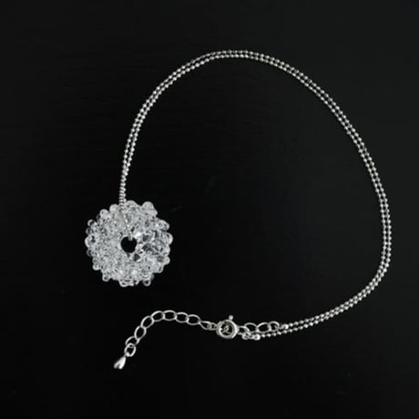 BELLEZA Glass Jewelry 　Crystal loop シルバーネックレス M