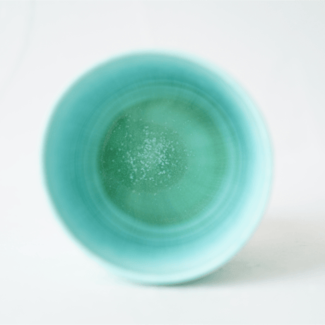 NO.4-F　　岩崎龍二　蕎麦猪口　　　アイスグリーン