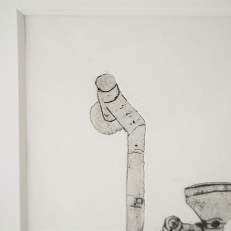 古屋郁　銅版画　52「COFFEE ROASTER」　ed.2/7