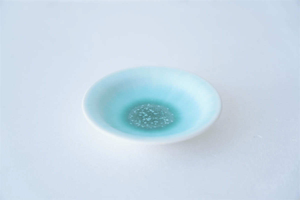 NO.6-K 岩崎龍二 Φ10.2㎝ 豆皿 アイスグリーン | JIBITA