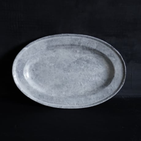 隣窯　　曇天リムオーバル皿  size：M　ｗ27㎝