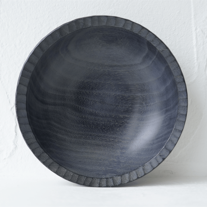 No.43 吉田欣司 ボウル彫 size：中 A 【胡桃／漆】 | JIBITA