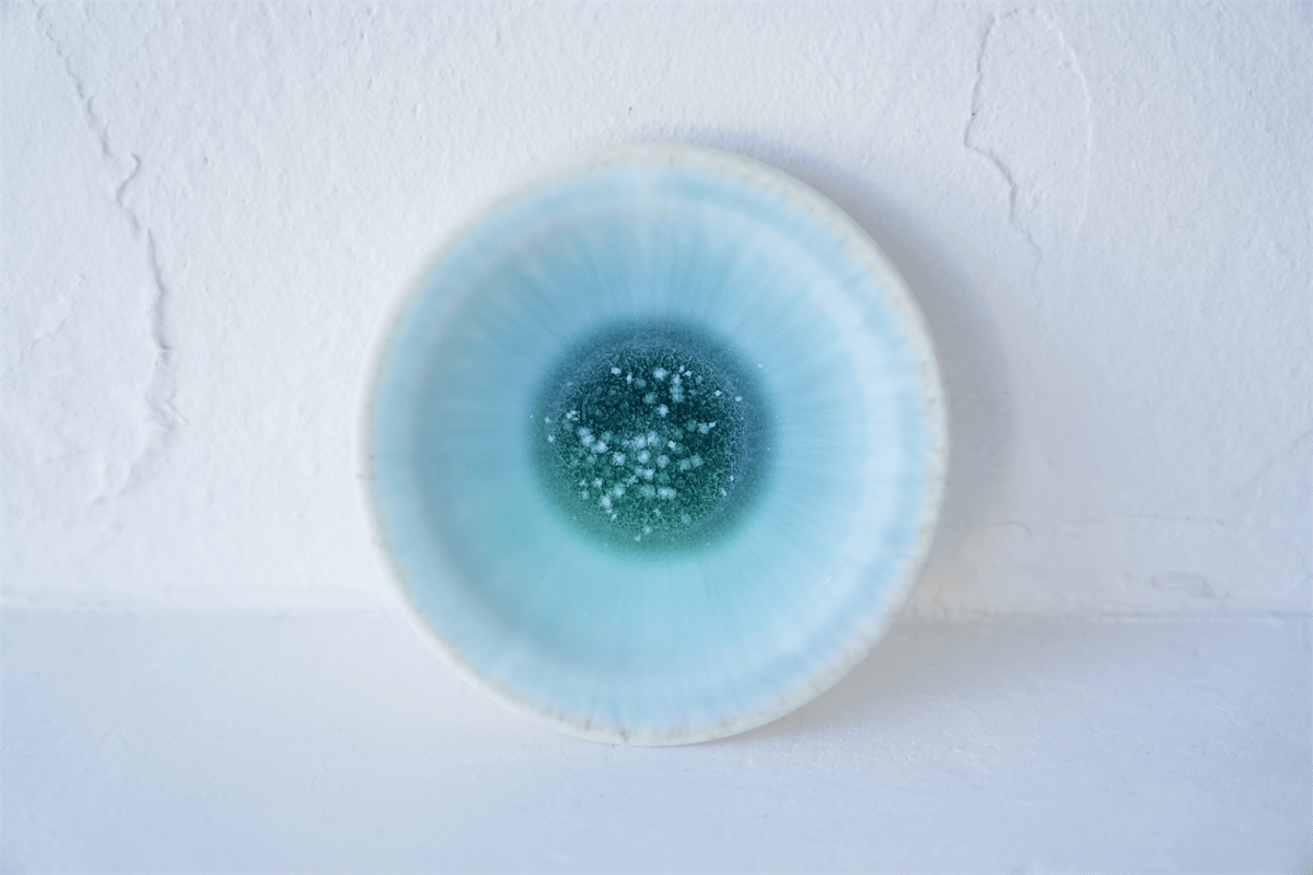 岩崎龍二 平皿 5寸 アイスグリーン 2枚 岩崎龍二 平皿 5寸