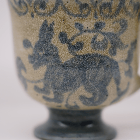 梅本尋司　U-81-4　青花脚付マグカップ　古代イスラーム