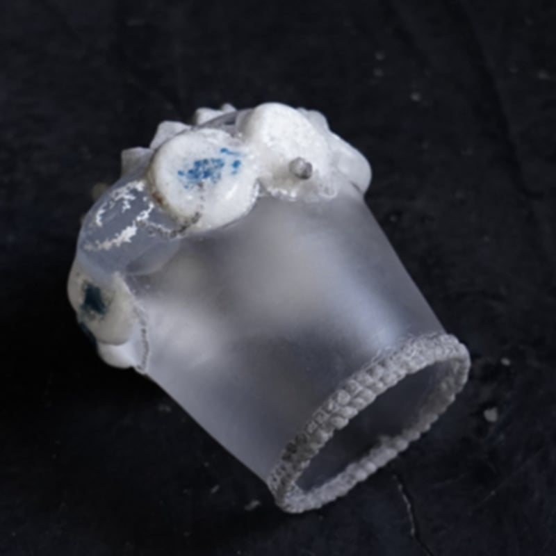 レア◆19世紀クロシェ型薬瓶 吹きガラスポット花器クレイユモントロー辻和美ジアン 辻 裕美 F ガラス花器 | JIBITA