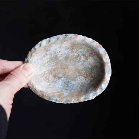 長門伸隣　　手捻楕円豆皿　　C