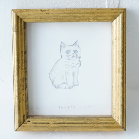 古屋郁　銅版画　37「青目の子猫」　ed.1/7