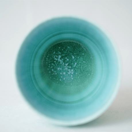 NO.4-C　　岩崎龍二　蕎麦猪口　　　アイスグリーン
